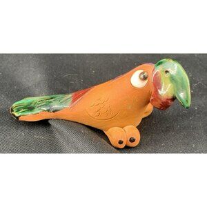 Parrot Bird Terracotta Sculpture Figurine 4.5" Costa Rica Hand Crafted